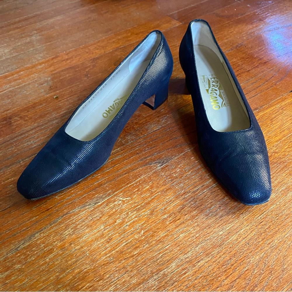 Salvatore Ferragamo Women's black Textured Heels